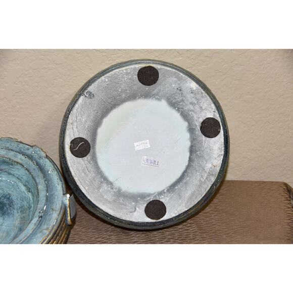 Jaru Designer Art Deco Green and Gold Cast Ceramic Trinket Candy Box - Picture 9 of 10